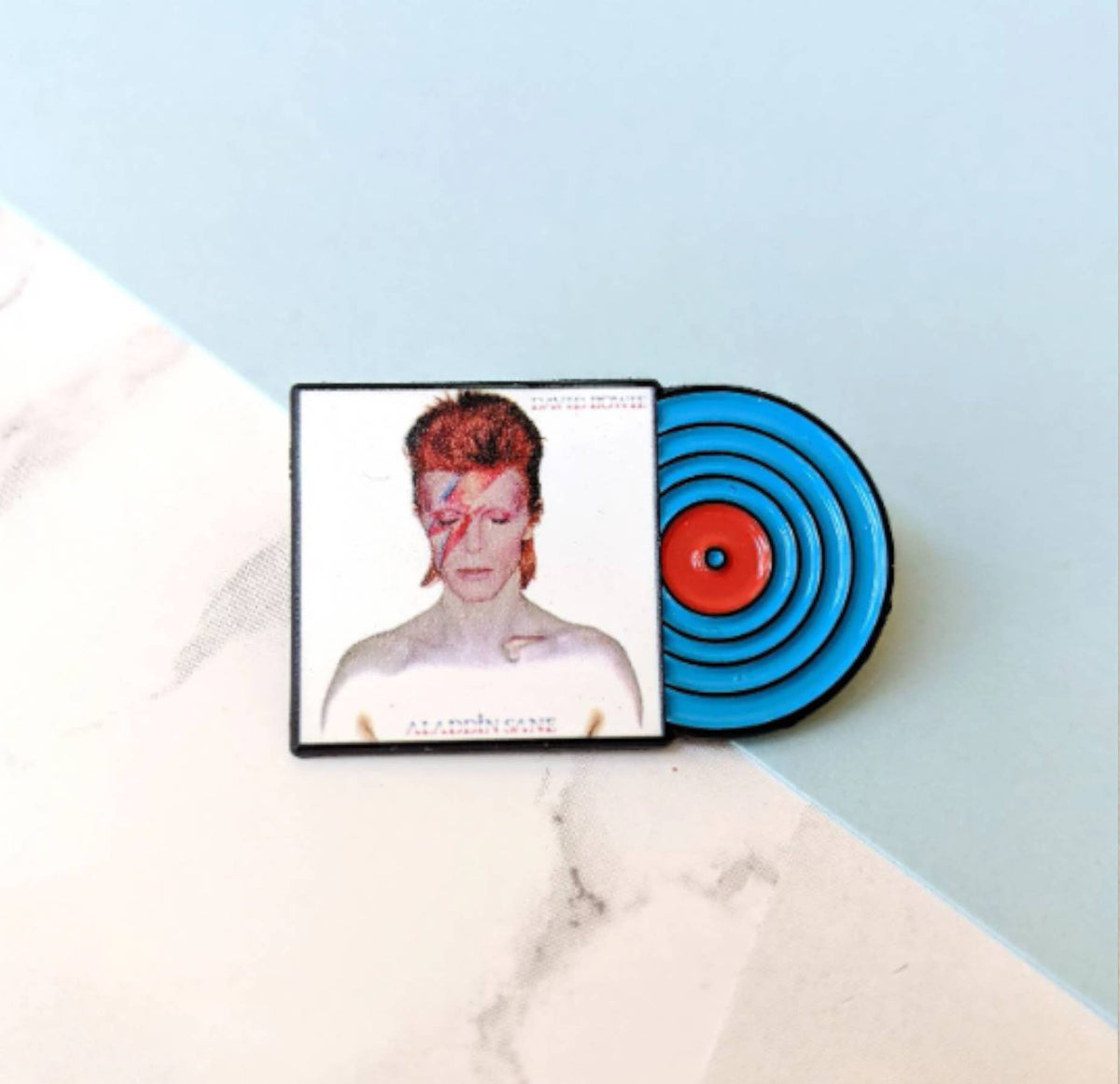 Bowie Aladdin Sane Record Album Cover VinylEnamel Pin