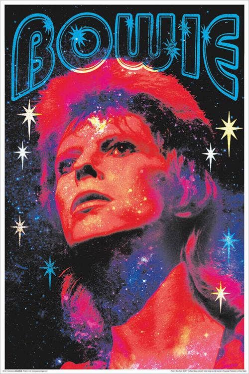 David Bowie Non Flocked Blacklight Poster - 24" X 36"