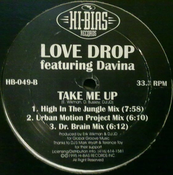 Love Drop (2) Featuring Davina : Take Me Up (12")