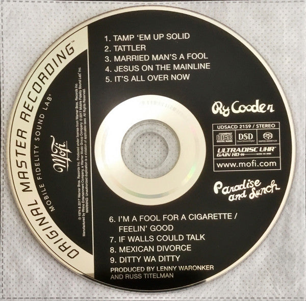 Ry Cooder : Paradise And Lunch (SACD, Hybrid, Ltd, Num, RM)