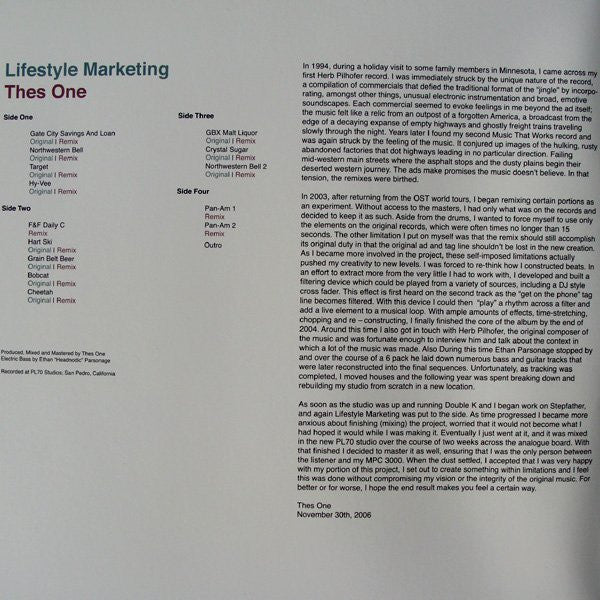 Thes One : Lifestyle Marketing (2xLP)