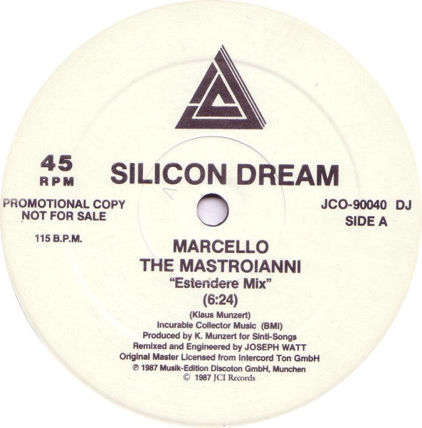 Silicon Dream : Marcello The Mastroianni (Remix) (12", Promo, ɑ A)