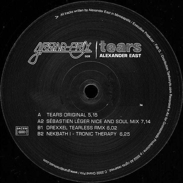 Alexander East : Tears (12")