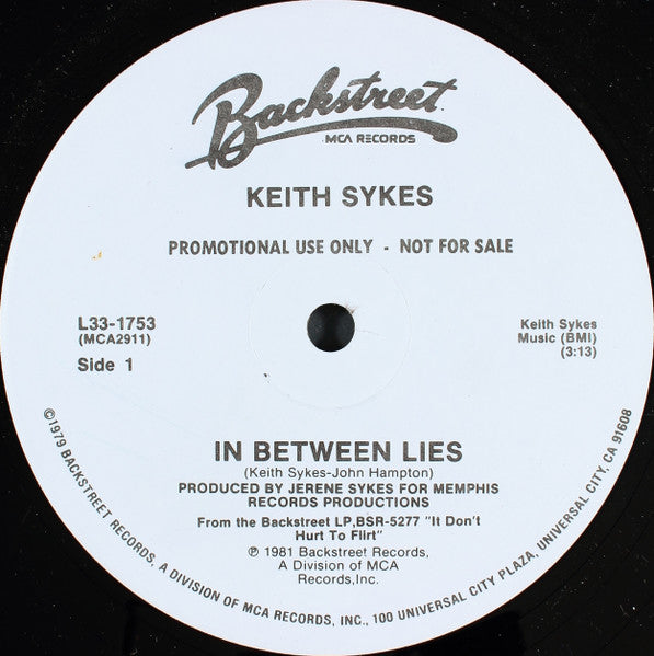 Keith Sykes : In Between Lies (12", Promo)