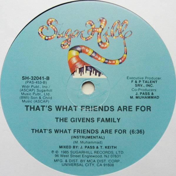 The Givens Family : That's What Friends Are For (12")