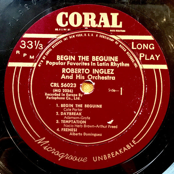 Roberto Inglez And His Orchestra : Begin The Beguine (10", Mono)