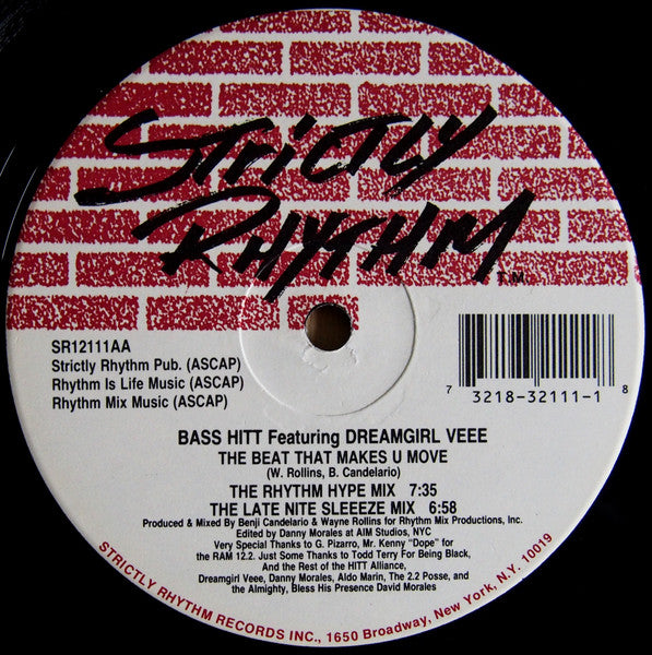 Bass Hitt* Featuring Dreamgirl Veee : The Beat That Makes U Move / U.K. One Day (12")