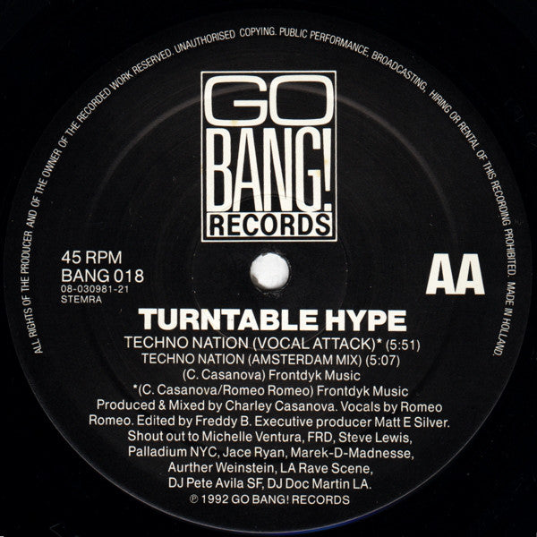 Turntable Hype : Techno Nation (12")