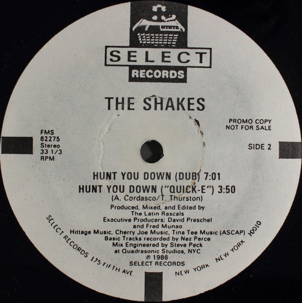 The Shakes : Hunt You Down (12", Promo)