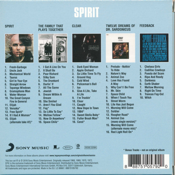Spirit (8) : Original Album Classics (Box, Comp, RE + CD, Album, RE + CD, Album, RE + CD)
