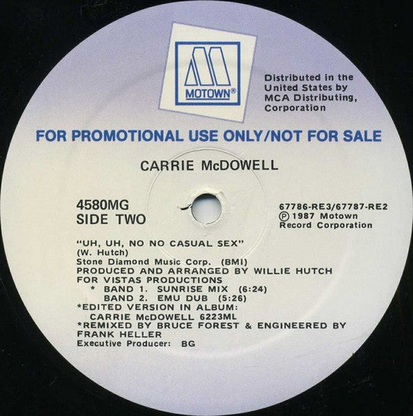 Carrie McDowell : Uh Uh, No No Casual Sex (12", Promo)