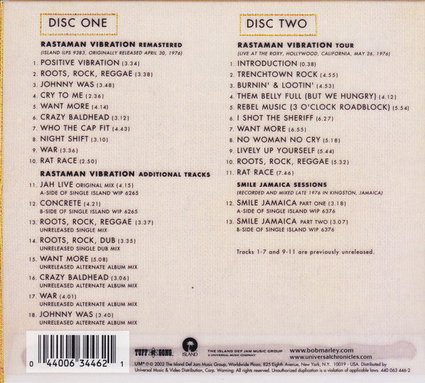 Bob Marley & The Wailers : Rastaman Vibration (CD, Album, RE + CD, Album + RM, Dig)