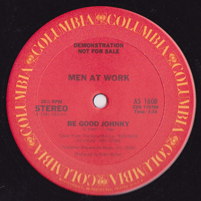 Men At Work : Be Good Johnny (12", Single, Promo)