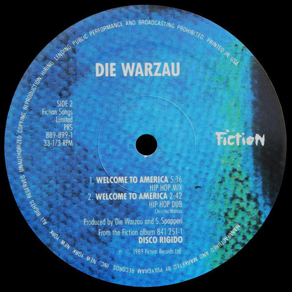 Die Warzau : Welcome To America (12", Single)