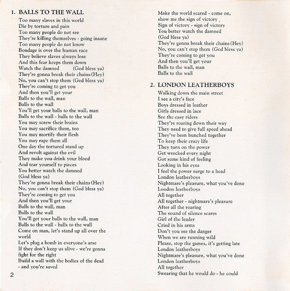 Accept : Balls To The Wall (CD, Album, RE)