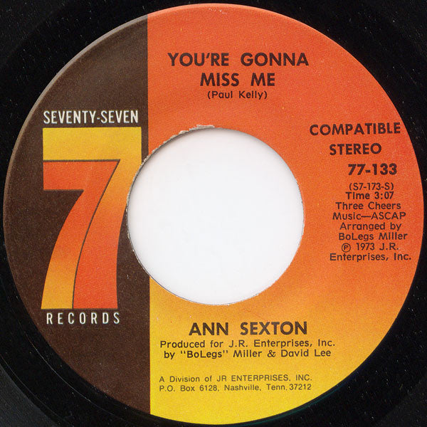 Ann Sexton : You're Gonna Miss Me / You're Losing Me (7")