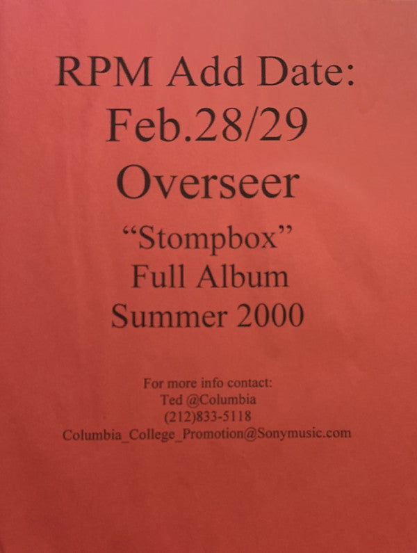 Overseer : Stompbox (12", Single, Promo)