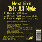 Next Exit (5) : Ride All Night (CD, Single, Promo)