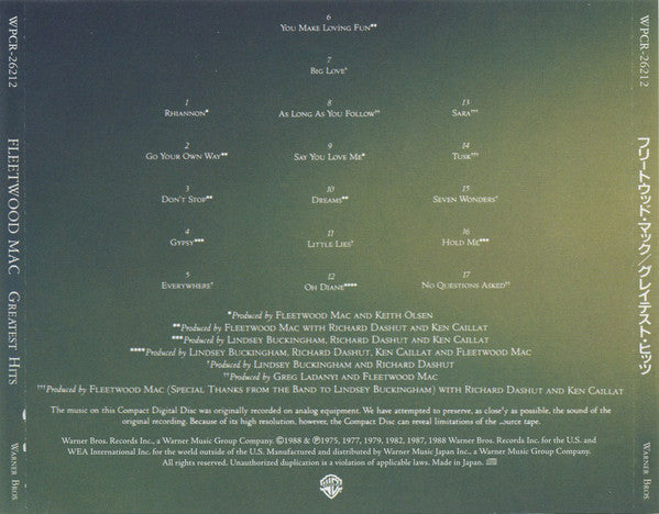 Fleetwood Mac : Greatest Hits (CD, Comp, RE, SHM)