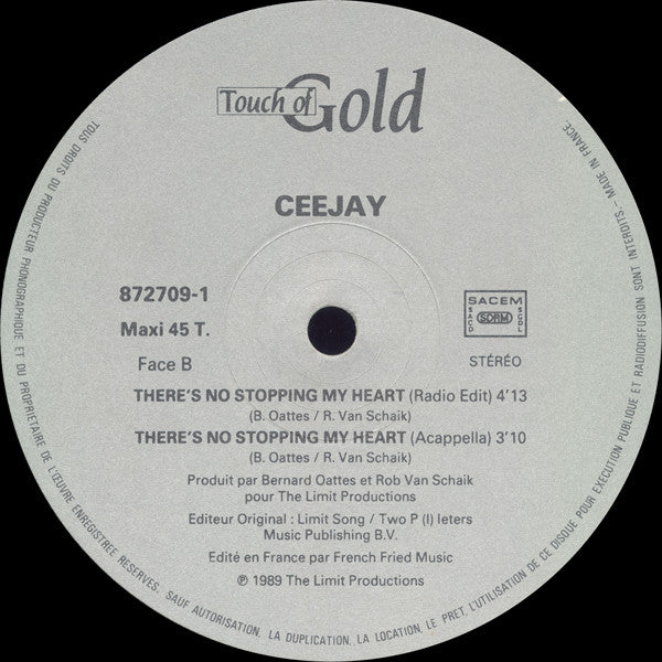 Ceejay : There's No Stopping My Heart (12", Maxi)