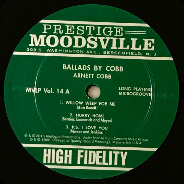 Arnett Cobb : Ballads By Cobb (LP, Album, Num, RE, RM, 200)