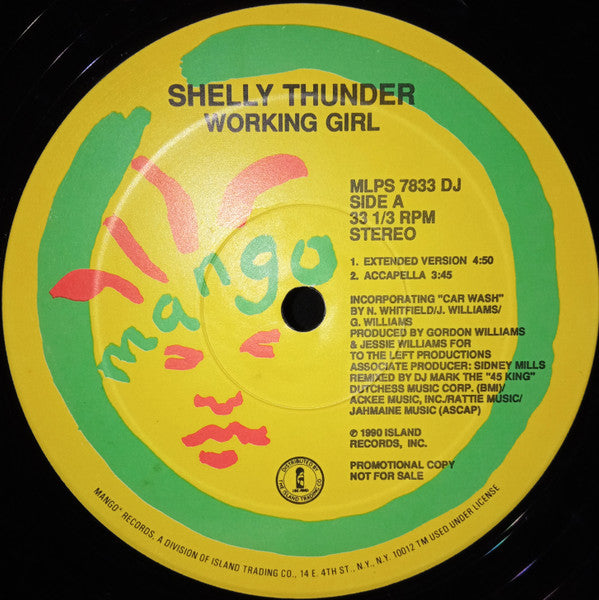 Shelly Thunder : Working Girl (12", Promo)