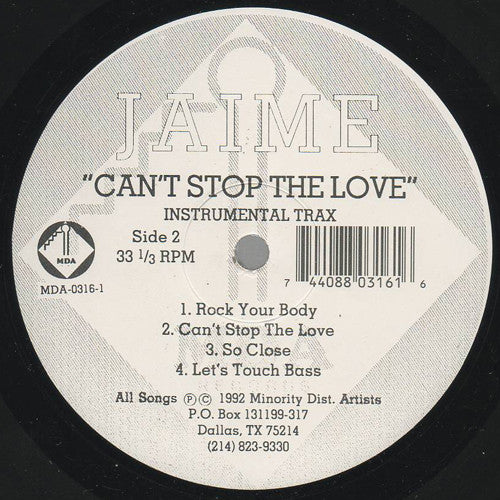 Jaime : Can't Stop The Love (12")