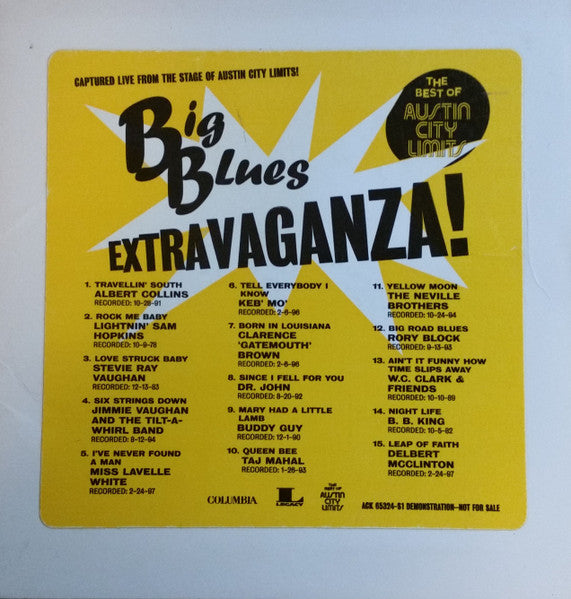 Various : Big Blues Extravaganza!: The Best Of Austin City Limits (CD, Promo)