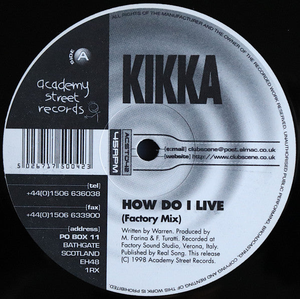 Kikka : How Do I Live / Little Lies (12")