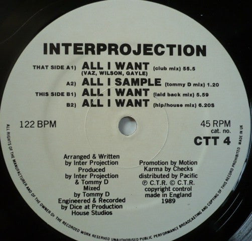 Inter-Projection* : All I Want (12")