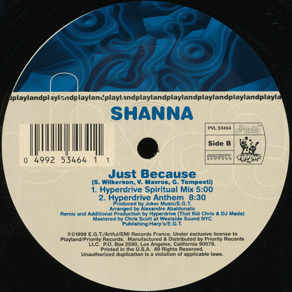 Shanna : Just Because (12", Maxi)