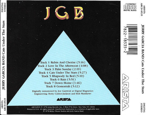 Jerry Garcia Band* : Cats Under The Stars (CD, Album, RE, RM)