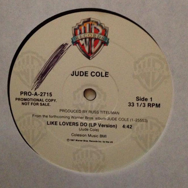Jude Cole : Like Lovers Do (12", Promo)