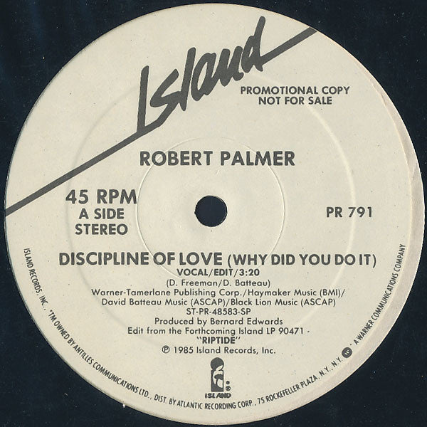 Robert Palmer : Discipline Of Love (Why Did You Do It) (12", Promo)