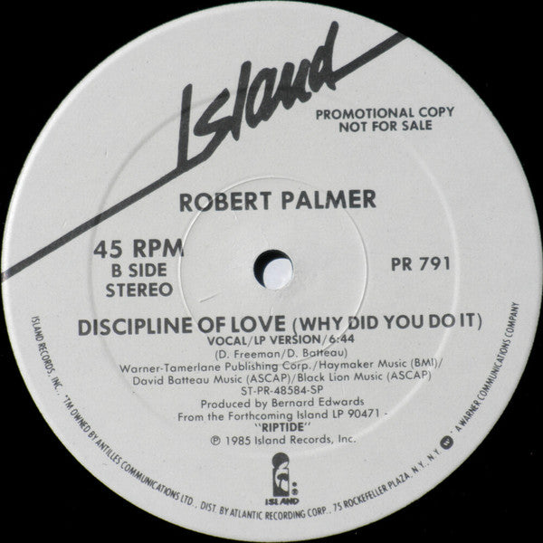 Robert Palmer : Discipline Of Love (Why Did You Do It) (12", Promo)