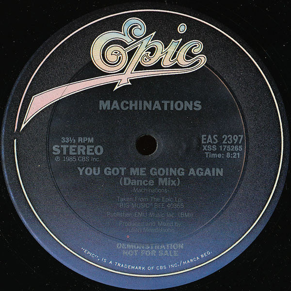 Machinations : You Got Me Going Again (12", Promo)