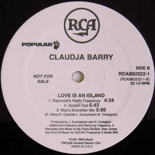 Claudja Barry : Love Is An Island (12", Single, Promo)