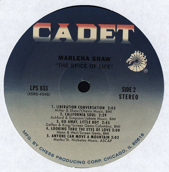 Marlena Shaw : The Spice Of Life (LP, Album, RE)