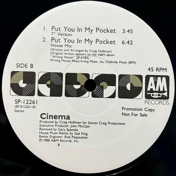 Cinema (5) : Put You In My Pocket (12", Promo)