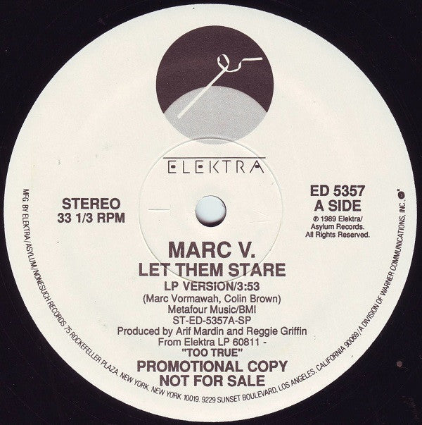 Marc V. : Let Them Stare (12", Promo)
