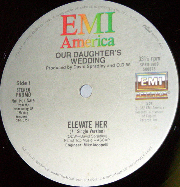 Our Daughter's Wedding : Elevate Her (12", Promo)
