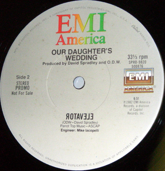 Our Daughter's Wedding : Elevate Her (12", Promo)