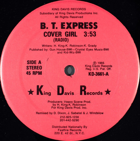 B.T. Express : Cover Girl (12", Pin)