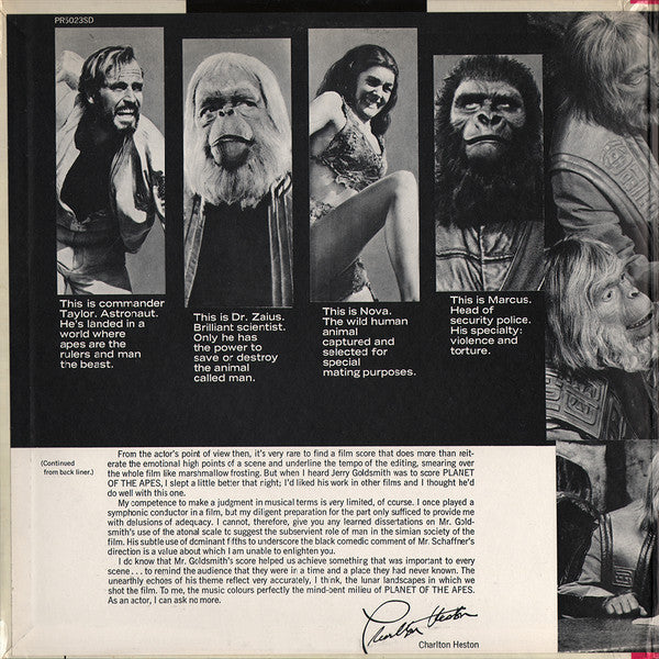 Jerry Goldsmith : Planet Of The Apes - Original Sound Track (LP, Album, Ter)