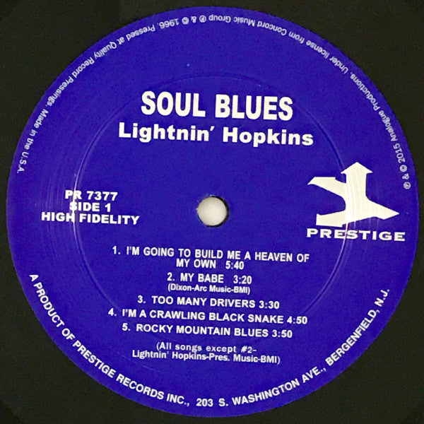 Lightnin' Hopkins : Soul Blues (LP, Album, Ltd, Num, RE, RM, 200)