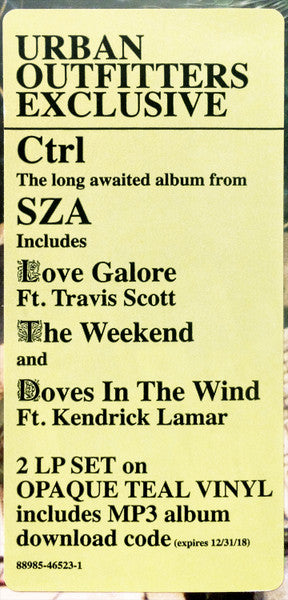 SZA (2) : Ctrl (2xLP, Album, Ltd, Tea)