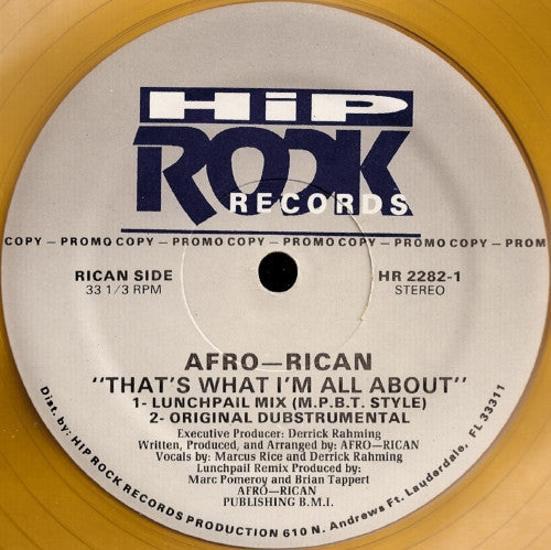 Afro-Rican : That's What I'm All About (12", Promo, Tra)