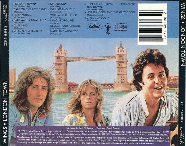 Wings (2) : London Town (CD, Album, RE)