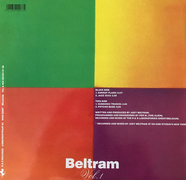 Joey Beltram : Beltram Vol. 1 (12", RE, RP)