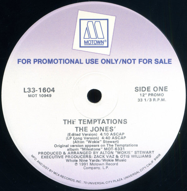 The Temptations : The Jones' (12", Promo)